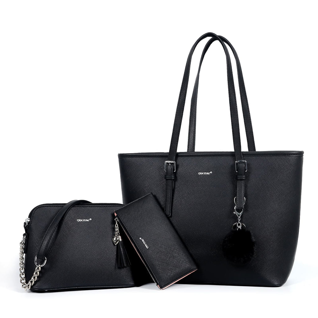 Ensemble Sac Cabas Femme 3 Pièces en Cuir Premium – Sac à Main Élégant avec Pochette