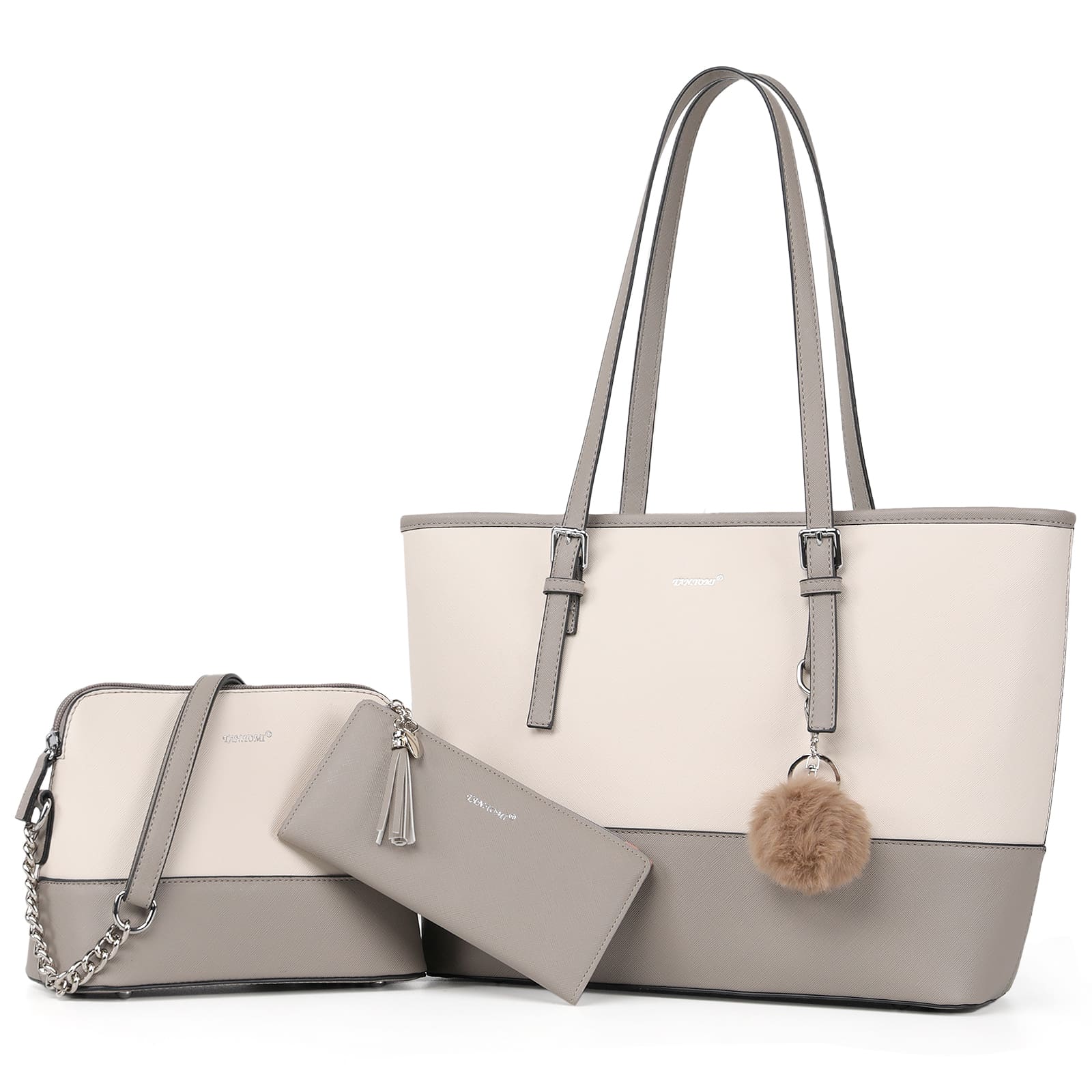 Ensemble Sac Cabas Femme 3 Pièces en Cuir Premium – Sac à Main Élégant avec Pochette