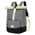 Sac à Dos Roll Top Gris et Noir – Sac Urbain Minimaliste pour Travail et Voyage