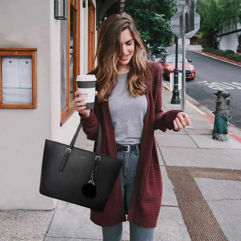 Ensemble Sac Cabas Femme 3 Pièces en Cuir Premium – Sac à Main Élégant avec Pochette