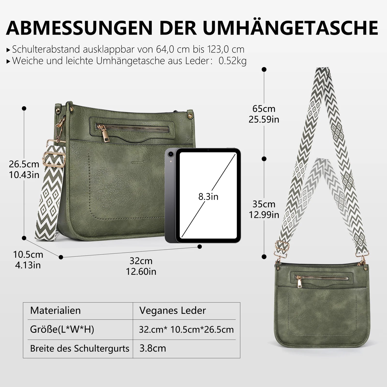 Sac Bandoulière Femme en Cuir Vintage avec Pochette Assortie – Élégance au Quotidien