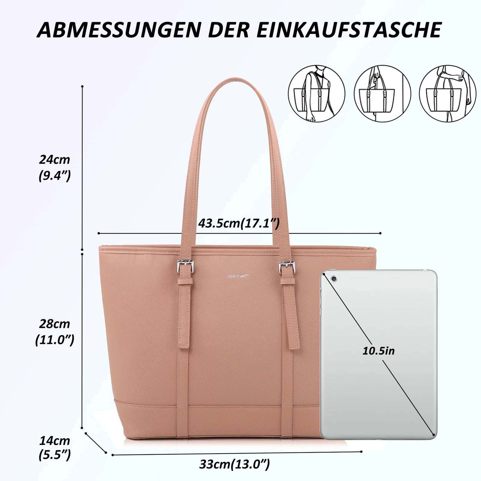 Sac Tote Élégant en Cuir Saffiano – Modèle Femme Chic et Spacieux