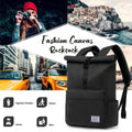 Sac à Dos Roll Top Urbain Noir – Sac Ordinateur Étanche et Pratique pour le Quotidien